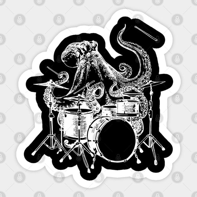 SEEMBO Octopus Playing Drums Drummer Drumming Band Sticker by SEEMBO